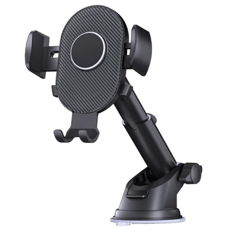 D40+105+K5 Carbon Fiber Texture Car Suction Cup Telescopic Arm Phone Holder Windshield Dashboard, D40+105+K5