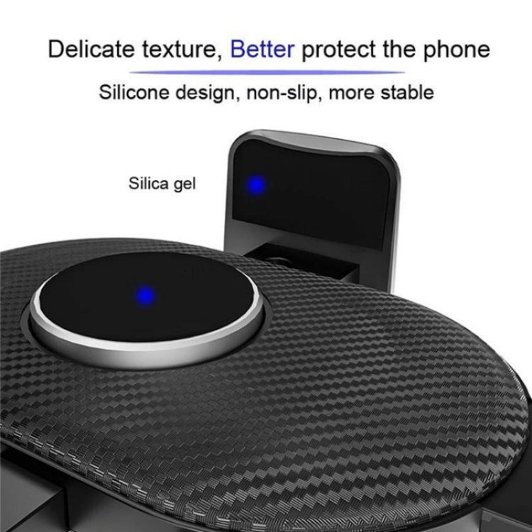 D40+105+K5 Carbon Fiber Texture Car Suction Cup Telescopic Arm Phone Holder Windshield Dashboard, D40+105+K5