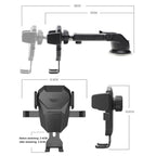 D25+105+K5 Auto Locking Car Phone Clip Telescopic Suction Cup Dashboard Phone Mount Holder