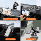 D25+105+K5 Auto Locking Car Phone Clip Telescopic Suction Cup Dashboard Phone Mount Holder