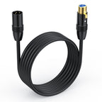 JUNSUNMAY XLR Male to Female Mic Cord 3 Pin Audio Cable Balanced Shielded Cable, 0.5m, 1m, 1.5m, 2m, 3m, 5m, 10m, 15m, 20m