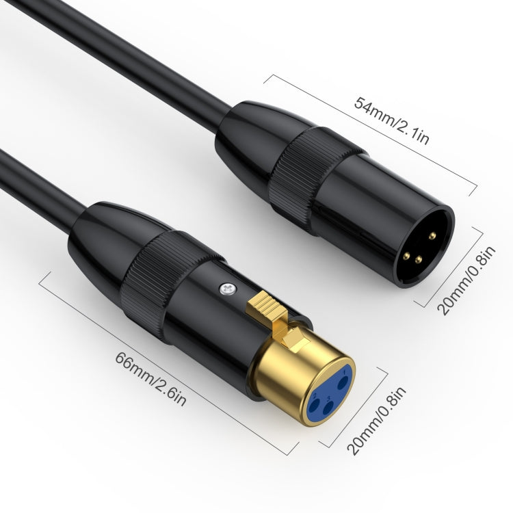 JUNSUNMAY XLR Male to Female Mic Cord 3 Pin Audio Cable Balanced Shielded Cable, 0.5m, 1m, 1.5m, 2m, 3m, 5m, 10m, 15m, 20m