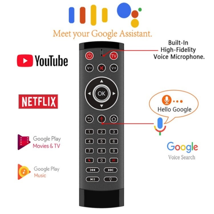 T1-PRO-L With IR Learning and Backlight Smart Wireless Air Mouse Remote Control, T1-PRO-L