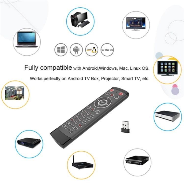 T1-PRO-L With IR Learning and Backlight Smart Wireless Air Mouse Remote Control, T1-PRO-L