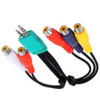 JUNSUNMAY 0.3m 3.5mm + 2.5mm Male to 5 x RCA Female AV Cable Cord for Samsung TV BN39-01154W, 30cm 3.5+2.5 to 5RCA