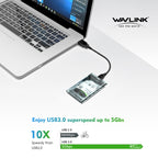 WAVLINK ST239 USB3.0 Transparent SATA External Solid-state SSD 2.5-inch Mobile Hard Disk Case, ST239