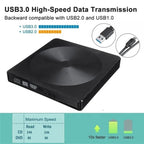YJ895 High Speed DVD Burner Type-C Computer Laptop External Optical Drive Burner, YJ895