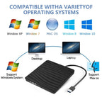 TG30N CD VCD Reader Burner Zebra-stripe Design Laptop Computer External DVD Drive, TG30N