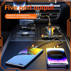 K15 Car Adapter 3 in 1 Stretchable Cable 22.5W Quick Charge Cigarette Lighter Dual USB Ports