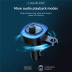 C41 Star Light Car Charger ABS Adapter FM Transmitter Bluetooth Hands-free Call MP3 Music Player, C41