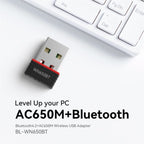 LB-LINK BL-WN650BT 650M Dual Band Wireless Adapter Bluetooth WiFi 2-in-1 Network Card, BL-WN650BT