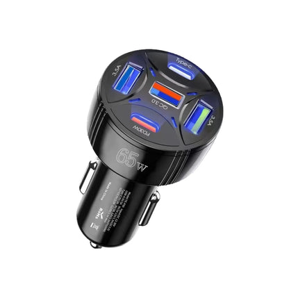 TE-P50 65W PD30W Type-C x 2 + USB x 3 Multi Port Car Charger, without Cable