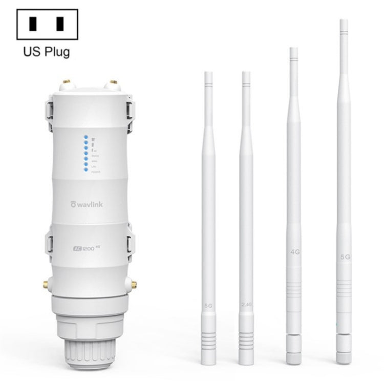 WAVLINK WN572HE4D AC1200 4G LTE WiFi Dual Band 4 Detachable Antennas Router, US Plug, UK Plug, AU Plug, EU Plug