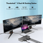 WAVLINK UTD21H 11 in 1 4K Dual DisplayPort Hub Converter Thunderbolt 3 Docking Station, US Plug, UK Plug, EU Plug, AU Plug