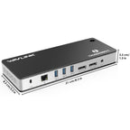 WAVLINK UTD21H 11 in 1 4K Dual DisplayPort Hub Converter Thunderbolt 3 Docking Station, US Plug, UK Plug, EU Plug, AU Plug
