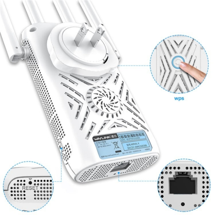 WAVLINK WN579A3 Home WiFi Extender 1200Mbps 2.4GHz / 5GHz Dual Band AP Wireless Router, US Plug, UK Plug, EU Plug, AU Plug