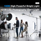 VLOGLITE P100 Professional Photography Video Fill Light 100W High Powerful Bright COB LED Light, US Plug, UK Plug, EU Plug