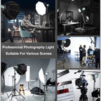 VLOGLITE P100 Professional Photography Video Fill Light 100W High Powerful Bright COB LED Light, US Plug, UK Plug, EU Plug