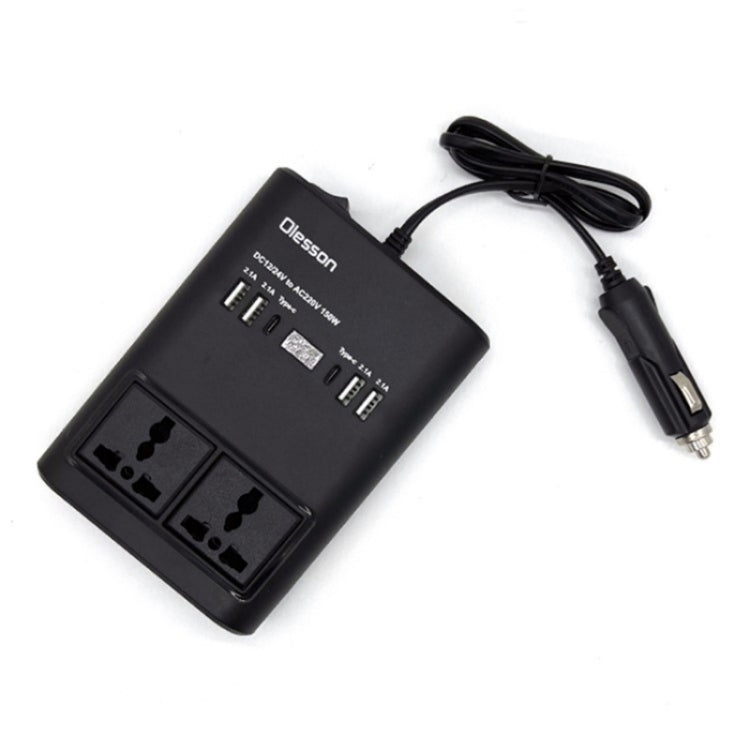 Car 150W Power Socket Cigarette Lighter Car Charger 4USB+2Type-C Car Power Inverter, 150W 4USB