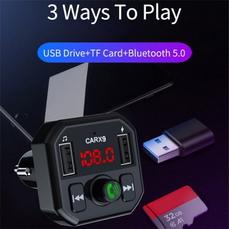 Dual USB Ports Car MP3 Player Automatic Power-off Memory Bluetooth Call FM Transmitter, X9 3.1A