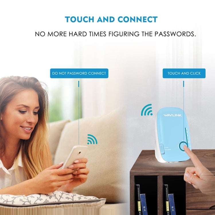 WAVLINK WN576K1 AC1200 Household WiFi Router Network Extender Dual Band Wireless Repeater (Blue), US Plug, UK Plug, EU Plug, AU Plug
