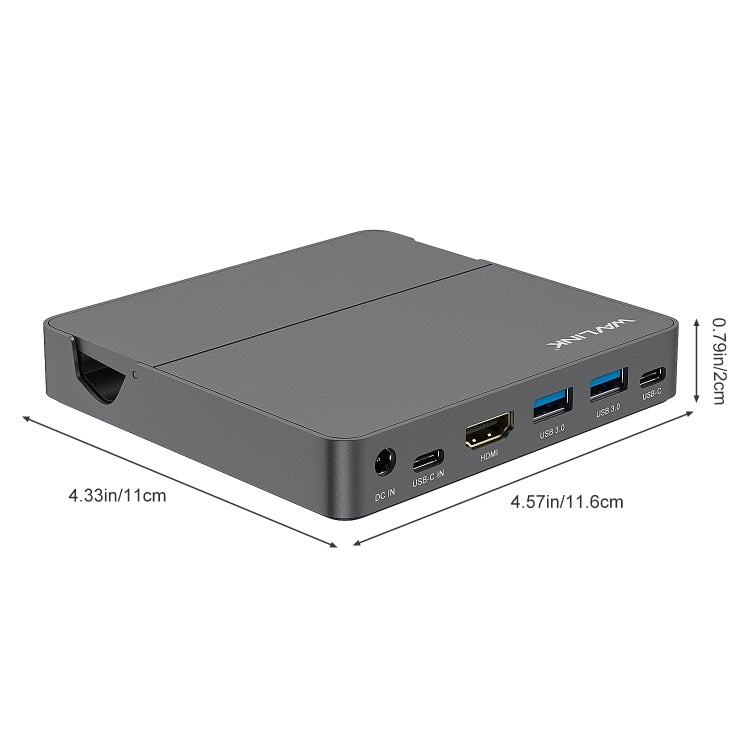WAVLINK WL-UHP3D01 Portable Type-C Cell Phone Docking Station Multi-Port USB HUB Adapter, UHP3D01