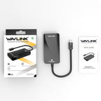 WAVLINK WL-UTA01H Type-C Thunderbolt 3 to Dual HDMI Multi-Screen Extender Splitter Adapter, WL-UTA01H
