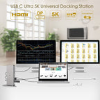 WAVLINK WL-UG69DK7 Laptops Type-C Universal Desktop Docking Station Aluminum Alloy HUB Adapter, UG69DK7