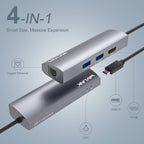 WAVLINK WL-UHP3408 USB HUB Adapter 4-in-1 Type-C to HD + 2xUSB3.0 + Gigabit RJ45 Docking Station, UHP3408