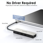WAVLINK WL-UHP3414 100W Power 10Gbps 4K HDMI USB-C Dock HUB 3xUSB3.2 Gen 2 + 2.5G Ethernet Port, UHP3414