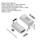 USB 3.1 Type-C 40Gbps 8K Transmission Adapter 140W 5A Charge, Type-C Male to Male, Type-C Female to Female, Type-C Male to Female, Type-C Male to Female UP, Type-C Male to Female Side Bend, Type-C Male to Female Middle Bend