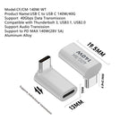 USB 3.1 Type-C 40Gbps 8K Transmission Adapter 140W 5A Charge, Type-C Male to Male, Type-C Female to Female, Type-C Male to Female, Type-C Male to Female UP, Type-C Male to Female Side Bend, Type-C Male to Female Middle Bend