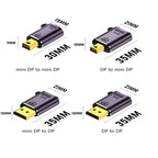 DP 1.4 to DP Adapter 8K 60Hz HD Video Transmission Expanding, DP1.4 male to mini DP female, DP1.4 male to DP 1.4 female, mini DP male to mini DP female, mini DP male to DP 1.4 female