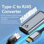 Type-C to RJ45 2500Mbps Ethernet Adapter, Type-C to RJ45