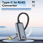 Type-C to RJ45 2500Mbps Ethernet Adapter, Type-C to RJ45