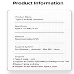 Type-C to RJ45 2500Mbps Ethernet Adapter, Type-C to RJ45