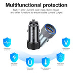 P19 Metal PD20W USB-C + QC18W USB Car Charger with USB-C to USB-C Date Cable for iPhone 15 series, USB-C to USB-C Date Cable