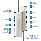 WAVLINK WL-UMD301 12 in 1 Multi-port Adapter 2*HDMI+1*VGA Triple Display USB-C Hub Dock, WL-UMD301