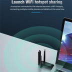 4-Antennas Dual-Band Driver-Free USB3.0 High-Speed Wireless Computer Network Adapter, A07