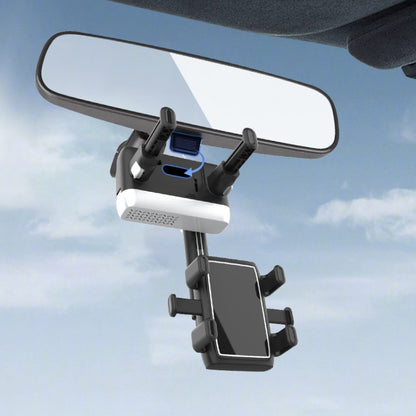 H23-8 New Multifunction Rearview Mirror Phone Holder Rotatable Retractable Phone Mount