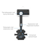 H23-8 New Multifunction Rearview Mirror Phone Holder Rotatable Retractable Phone Mount