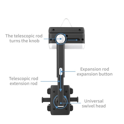 H23-8 New Multifunction Rearview Mirror Phone Holder Rotatable Retractable Phone Mount