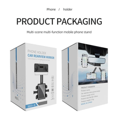H23-8 New Multifunction Rearview Mirror Phone Holder Rotatable Retractable Phone Mount
