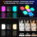 VLOGLITE W64RGB Dimmable RGB LED Pocket Fill Light 20 Modes Live Broadcast Video Light, W64RGB