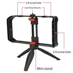 JMARY MT-33 Phone Stand Tripod ABS Video Recording Vlog Mobile Phone Rig Cage, MT-33