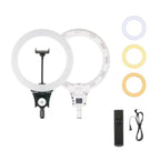 JMARY FM-12R Photography LED Fill Light 12-inch Video Recording Ring Light, US Plug, EU Plug