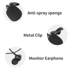 JMARY MC-R5 Lavalier 3.5mm Port Wired Microphone With Sound Monitoring Earphone, Length: 3m, MC-R5