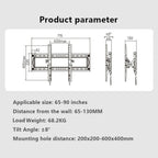 NB DF80-T Angle Adjustable Television Holder Universal 65-90 inch TV Wall Mount Bracket, DF80-T