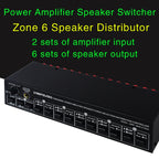 2 In 6 Out Power Amplifier Speaker Selector 6 Region Stereo Speaker Switcher, 2 In 6 Out