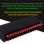 2 In 6 Out Power Amplifier Speaker Selector 6 Region Stereo Speaker Switcher, 2 In 6 Out